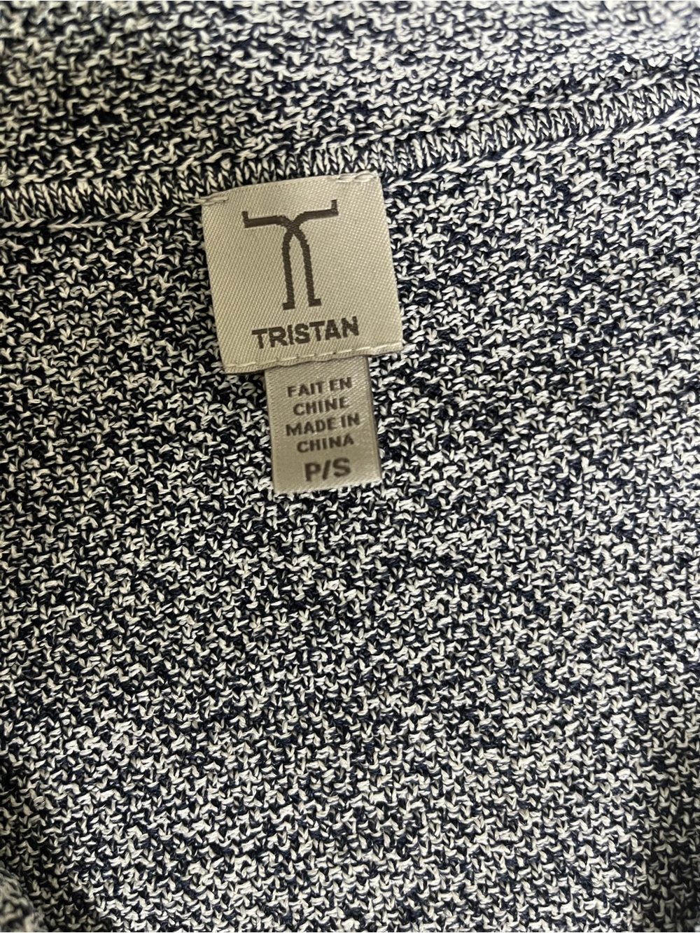 TRISTAN Knit Single Button Blazer Cardigan Sweater Blue Melange Small Utility - Picture 9 of 12